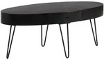 KADIMA DESIGN Couchtisch 100x50x40 cm Mango Massivholz Metall Sofatisch, Design