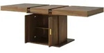 OKWISH Esstisch MDF und Metall Braun 140/180x90x75,2 cm ausziehbar mit