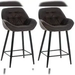 CLP 2er Set Barhocker Gibson braun/Stoff