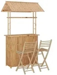 vidaXL 3-tlg. Bar-Set Bambus