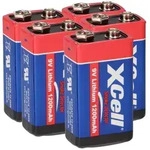 5x XCell Lithium 9V Block Batterie 1200mAh f&uuml;r Rauchmelder - passend f&uuml;r