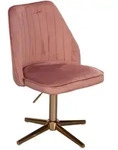 FineBuy Drehstuhl Rosa Samt Drehbar Schreibtischstuhl Modern Schalenstuhl Home...