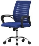 ML-Design Ergonomischer B&uuml;rostuhl mit Armlehnen Netzgewebe Blau mit Rollen