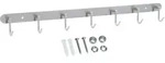 Intirilife Edelstahl Garderobenleiste Modell C - 7 Haken - 54 x 5.5 cm - Kleiderhaken