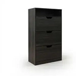 Relaxdays Schuhschrank mit Ablage, HBT 140x80x24 cm, f&uuml;r 18 Paar, 3 Klappen, Flur,