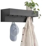 DanDiBo Wandgarderobe mit Ablage 60 cm Metall 96741 Schwarz Garderobenleiste