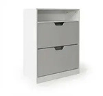 Relaxdays Schuhschrank mit Ablage, HBT: 102x80x24 cm, f&uuml;r 12 Paar, 2 Klappen, Flur,