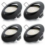 Brandson 4x LED Deckenspots dimmbar & schwenkbar Einbaustrahler mit Aluminium...