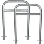 Baumarktplus 2 x Fahrradanlehnb&uuml;gel 78 x 115 cm Stahl feuerverzinkt &Oslash; 60 mm grau