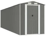vidaXL Ger&auml;teschuppen Hellgrau 192x689x223 cm Verzinkter Stahl