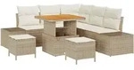 vidaXL Garten-Sofa-Set mit Speicher 8 pcs Beige Poly Rattan