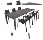 DELUKE Garten-Sitzgruppe HAUKE 7-tlg. - Kunststoff, Dunkelbraun |...