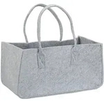 Relaxdays Kaminholztasche aus Filz, tragbarer Feuerholzkorb, faltbarer Zeitungshalter
