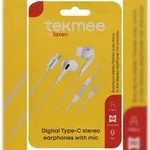 TEKMEE 40 43 01 63 Kopfh&ouml;rer Stereo USB-C In-Ear mit Kabel wei&szlig;