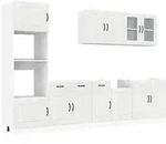 vidaXL 7-tlg. K&uuml;chenschrank-Set Kalmar Hochglanz-Wei&szlig; Holzwerkstoff
