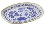 APS GN 1/1 Tablett FLORYN - Melamin, 53 x 32,5 cm, Dekor blau/wei&szlig;, beige, GN