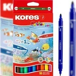 Kores Fasermaler Korellos 2 in 1 spitz/breit VE=10 St&uuml;ck