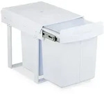 Relaxdays Einbaum&uuml;lleimer, 2 F&auml;cher, 2x 20 l, HxBxT: 41,3 x 34 x 51,8 cm,