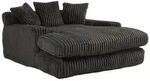 MODFU Cord-Sofa 125x155x63 in Schwarz, mit 3 Kissen, ergonomisches Design,