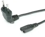 ROLINE Netzkabel Euro-Stecker (abgewinkelt) auf C7, 2pol., schwarz, 1,8 m