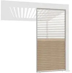Weide horizontale Lamellenwand drehbar Holzoptik f&uuml;r Pergola Alu Ivory...