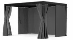 Blumfeldt LuminaHaven Pergola 3x4 mit Vorh&auml;ngen und Moskitonetzen Schwarz