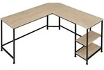 tectake Schreibtisch Hamilton 138x138x75,5cm Industrial Holz Hell, Eiche Sonoma