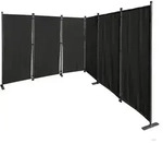QUICK STAR Paravent 6tlg. 340x165cm Schwarz
