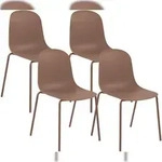 CLP 4er Set Stapelst&uuml;hle Hardin Kunststoff HBT: 85x51x55 cm terracotta