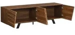 MODFU TV Lowboard 160x39x51 cm Walnussfarben mit Wellenfront, gro&szlig;em Stauraum,