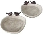 Vogeltr&auml;nke Vogelbad Lubin Kunstharz H.6 cm matt braun 2er Set