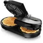 Arendo, Waffeleisen doppelt f&uuml;r 2 Herzwaffeln, 1400 W, Temperaturregler,