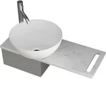 Alpenberger G&auml;ste WC Waschtisch Set | Waschbecken mit Keramikplatte und