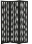 ML-Design Paravent Raumteiler 3-teilig Kobe, Schwarz, 170x121 cm, aus Holz, Faltbarer