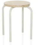 Stapelhocker / Sitzhocker ALRANDA Metall / MDF wei&szlig; / eiche hjh LIVING