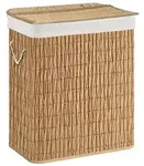 W&auml;schekorb / W&auml;schesammler FALSTER XL R 100 L Rattan 2 F&auml;cher hjh LIVING
