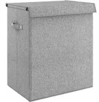 vidaXL Faltbarer W&auml;schekorb Grau 51x34,5x59 cm Leinenimitat Stoff