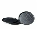 Relaxdays Pizzablech Set, &Oslash; 29 cm, antihaftbeschichtet, f&uuml;r Pizza & Flammkuchen,