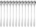 Intirilife 12x Dessert L&ouml;ffel aus Edelstahl - L&auml;nge 18.9 cm - Lange L&ouml;ffel...