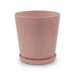 Relaxdays Blumentopf, 2er Set, Pflanztopf mit Untersetzer, Rillen, H x D: 20 x...