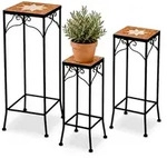 DanDiBo Blumenst&auml;nder Mosaik Eckig 3er Set 12012 Pflanzenst&auml;nder f&uuml;r Drau&szlig;en
