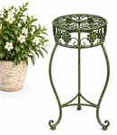 DanDiBo Blumenst&auml;nder Metall Gr&uuml;n Patina Rund 96008 S Pflanzenst&auml;nder 50 cm