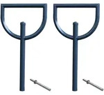 Baumarktplus 2x Fahrradanlehnb&uuml;gel 118x56cm Stahl &Oslash;60mm einbetonieren feuerverzinkt