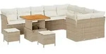 vidaXL Gartensofa-set 12 Stk. 9-Sitzanzahl Beige und Creme Poly-Rattan