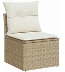 vidaXL Garten-Sofa-Set 7 pcs Beige Poly Rattan
