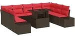 vidaXL Gartensofa-set 10 stk. Braun Poly-Rattan