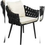 CLP Gartensessel Naxos Anthrazit mit Sitzkissen Metall HBT: 77x61x60 cm creme
