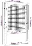 vidaXL Mesh-Gartentor Verzinkter Stahl Grau : Gr&ouml;&szlig;e - 100 x 125 cm