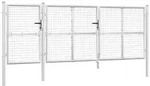 vidaXL Mesh-Gartentor Silbern 400x175 cm Verzinkter Stahl