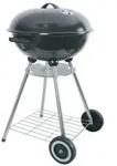 BURI Emaille-Kugelgrill schwarz grillen &oslash;45cm H82cm mit Rollen und 2 Ablagen...